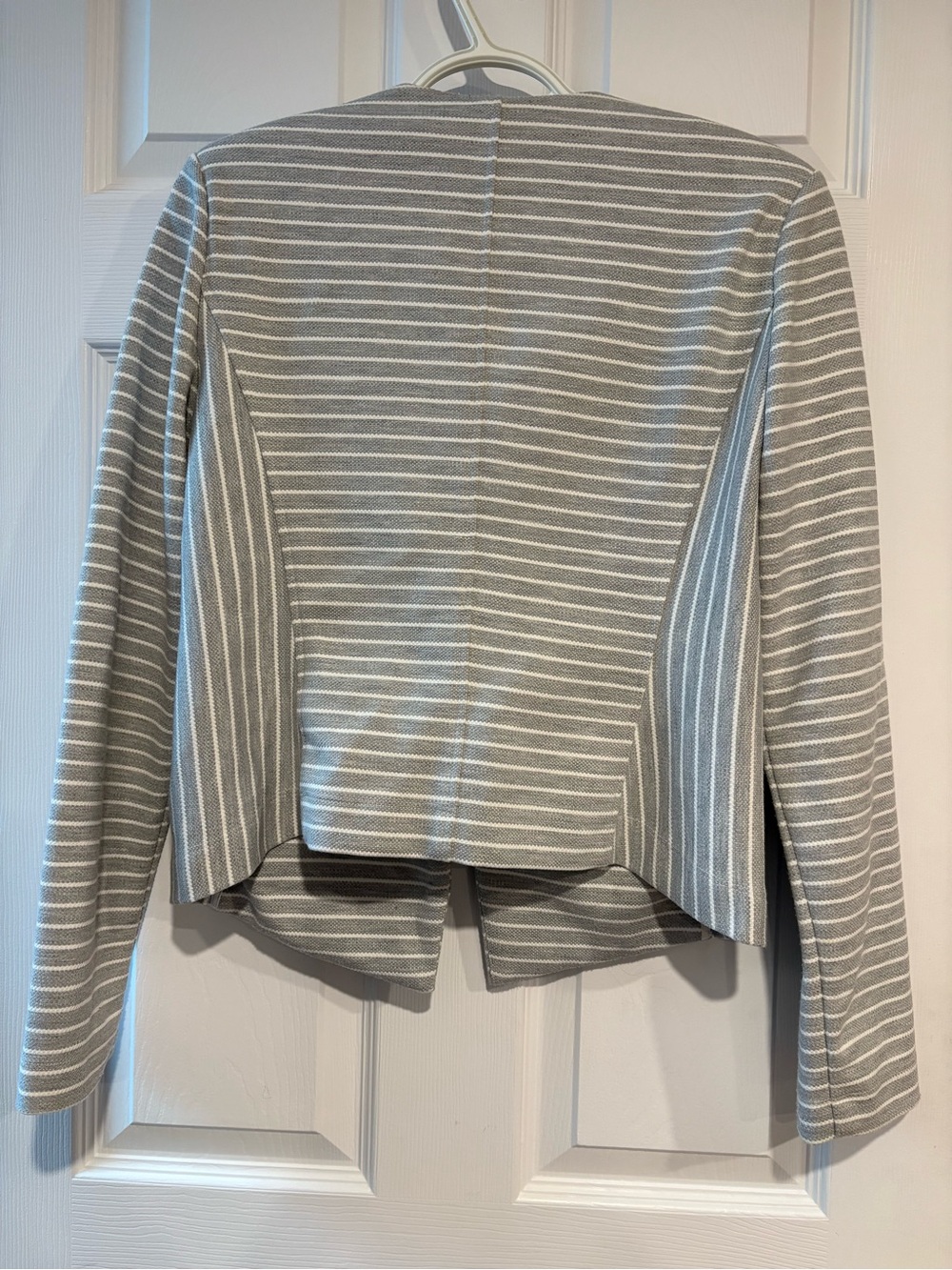 Tristan Striped Moto Jacket Asymmetrical Zip Corporate Chic Grey M - Picture 4 of 7